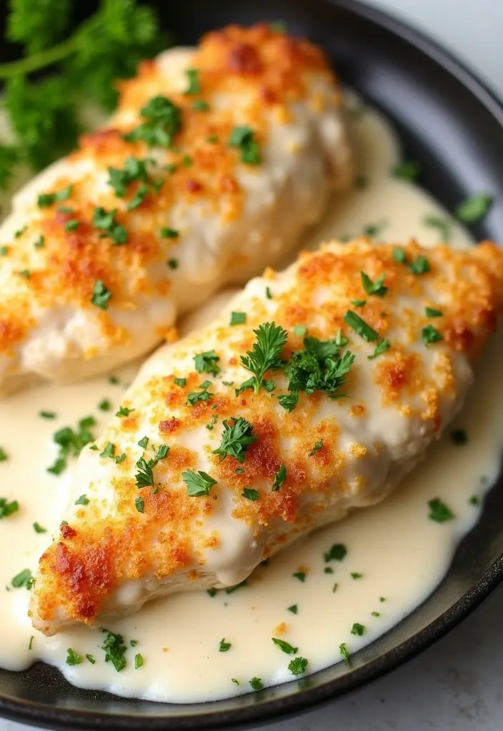 25 Air Fryer Parmesan Crusted Chicken Recipes That Crunch Perfectly 13 25 Air Fryer Parmesan Crusted Chicken Recipes That Crunch Perfectly - 12. Air Fryer Chicken Alfredo Bake