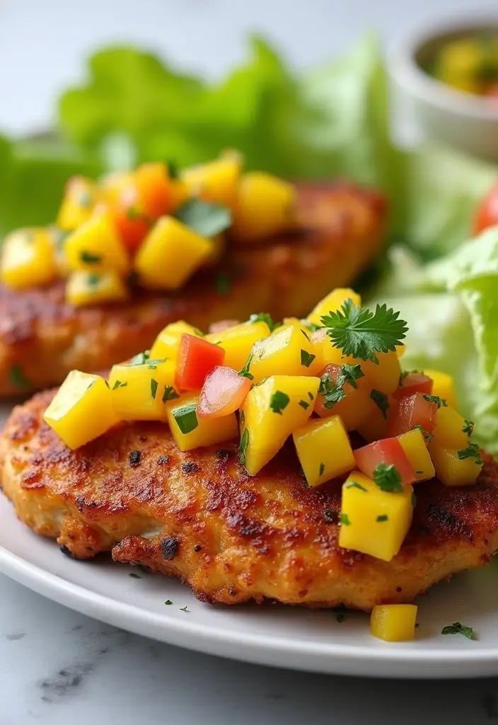 25 Air Fryer Parmesan Crusted Chicken Recipes That Crunch Perfectly 19 25 Air Fryer Parmesan Crusted Chicken Recipes That Crunch Perfectly - 18. Air Fryer Chicken with Mango Salsa