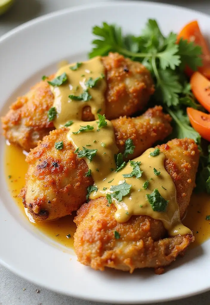 25 Air Fryer Parmesan Crusted Chicken Recipes That Crunch Perfectly 21 25 Air Fryer Parmesan Crusted Chicken Recipes That Crunch Perfectly - 20. Air Fryer Chicken with Garlic Mustard Sauce