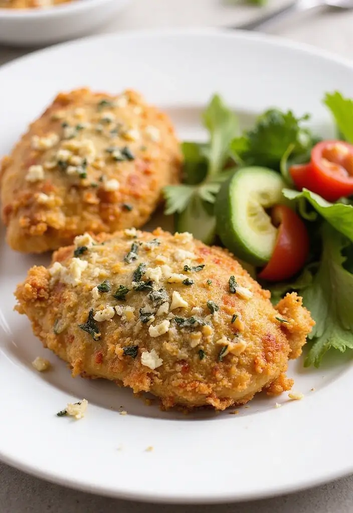 25 Air Fryer Parmesan Crusted Chicken Recipes That Crunch Perfectly 23 25 Air Fryer Parmesan Crusted Chicken Recipes That Crunch Perfectly - 22. Air Fryer Chicken with Blue Cheese Crust