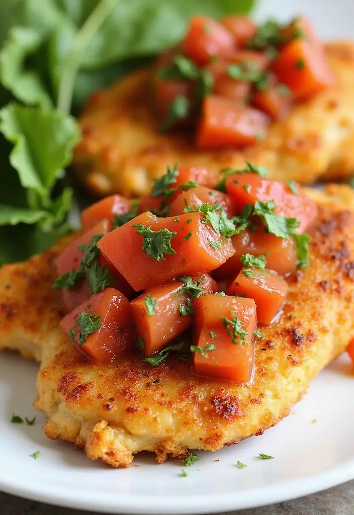 25 Air Fryer Parmesan Crusted Chicken Recipes That Crunch Perfectly 26 25 Air Fryer Parmesan Crusted Chicken Recipes That Crunch Perfectly - 25. Air Fryer Chicken with Tomato Basil Salsa