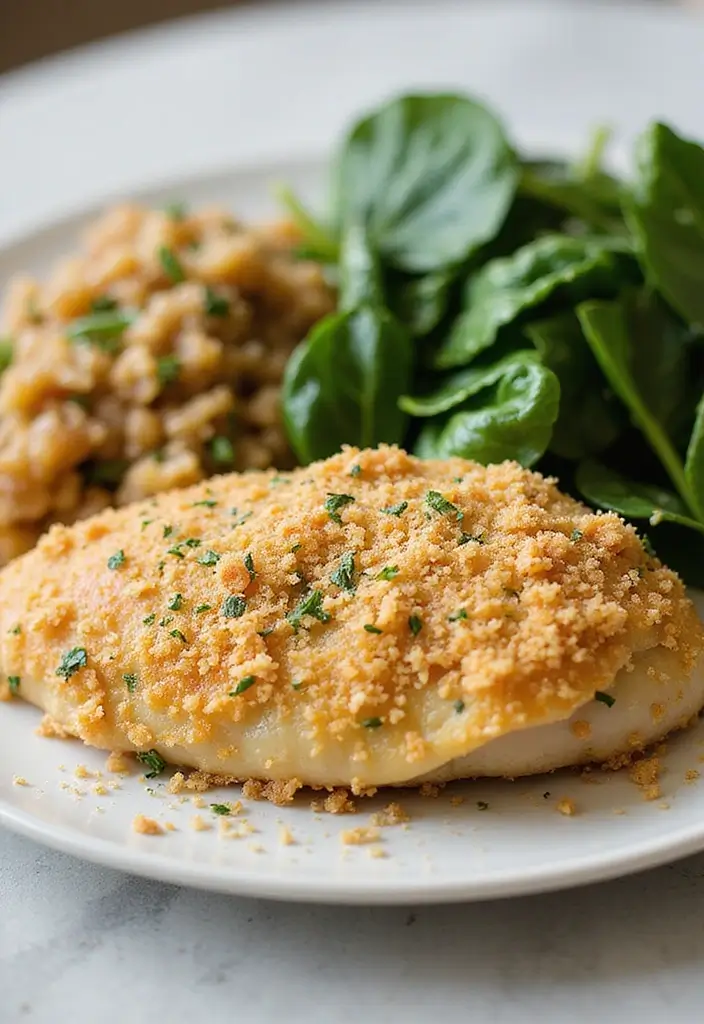 25 Air Fryer Parmesan Crusted Chicken Recipes That Crunch Perfectly 7 25 Air Fryer Parmesan Crusted Chicken Recipes That Crunch Perfectly - 6. Parmesan Crusted Chicken with Spinach