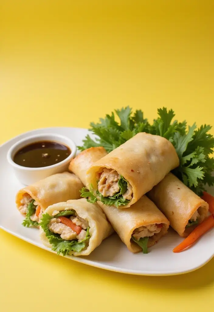 27 Canned Chicken and Rice Recipes That Are Surprisingly Delicious - 16. Chicken and Rice Spring Rolls