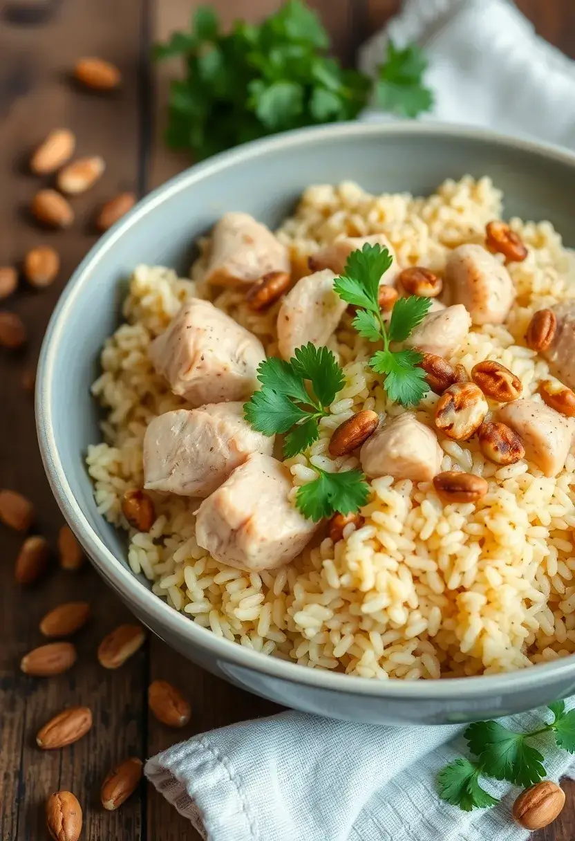 27 Canned Chicken and Rice Recipes That Are Surprisingly Delicious - 25. Chicken and Rice Pilaf with Nuts