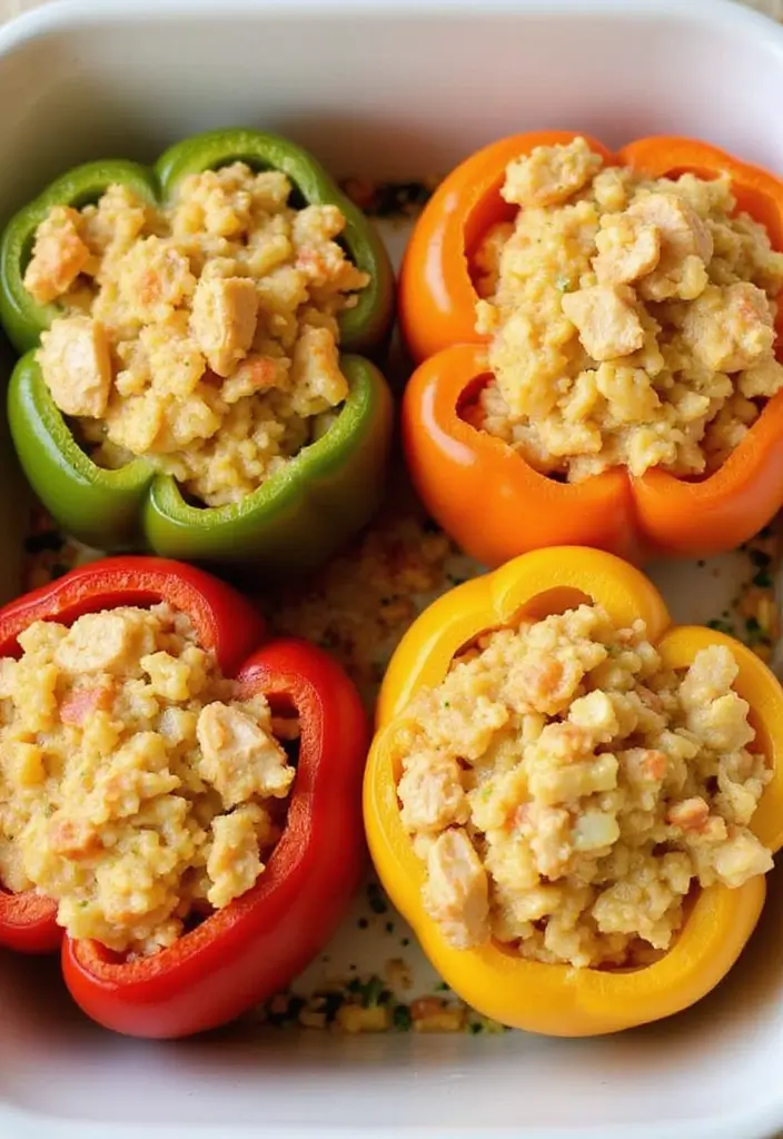 27 Canned Chicken and Rice Recipes That Are Surprisingly Delicious - 6. Chicken and Rice Stuffed Peppers