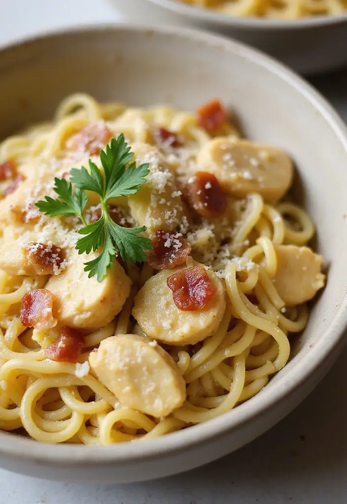 27 Chicken Bacon Carbonara Pasta Recipes That Taste Divine - 1. Classic Chicken Bacon Carbonara
