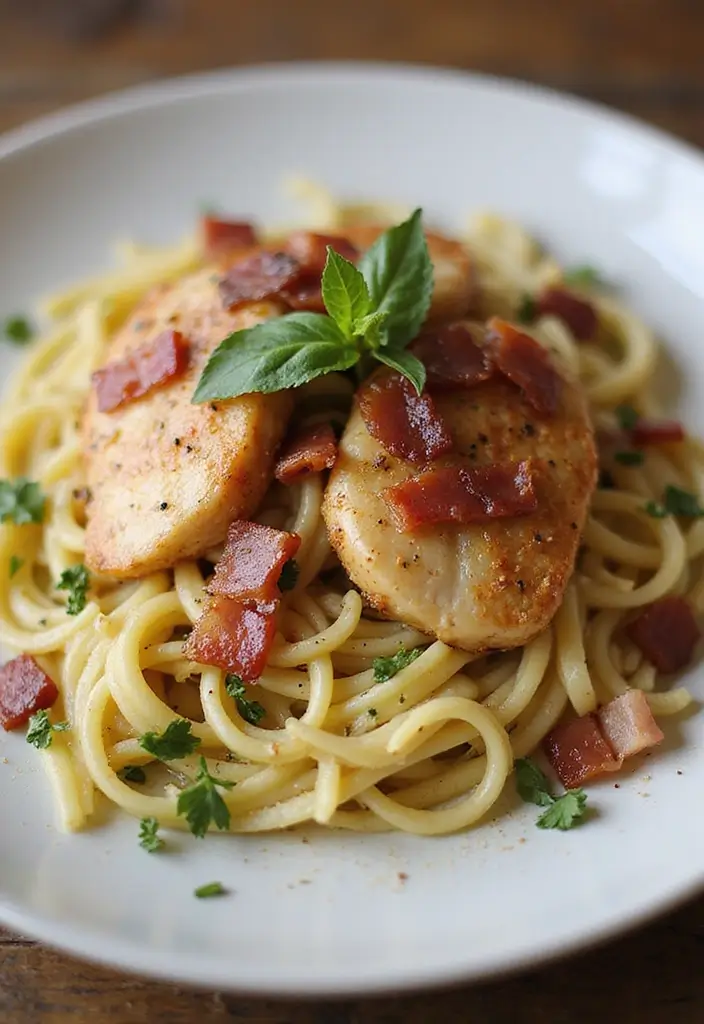 27 Chicken Bacon Carbonara Pasta Recipes That Taste Divine - 14. Chicken Bacon Carbonara with Artichokes