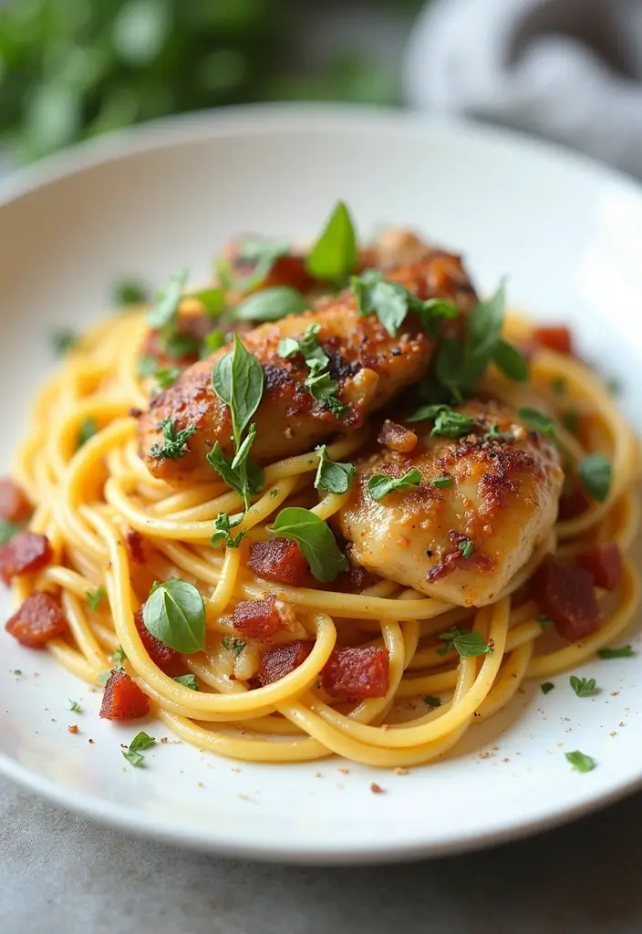 27 Chicken Bacon Carbonara Pasta Recipes That Taste Divine - 19. Vegan Chicken Bacon Carbonara