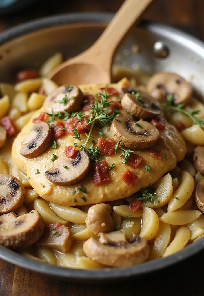 27 Chicken Bacon Carbonara Pasta Recipes That Taste Divine - 4. Mushroom Chicken Bacon Carbonara