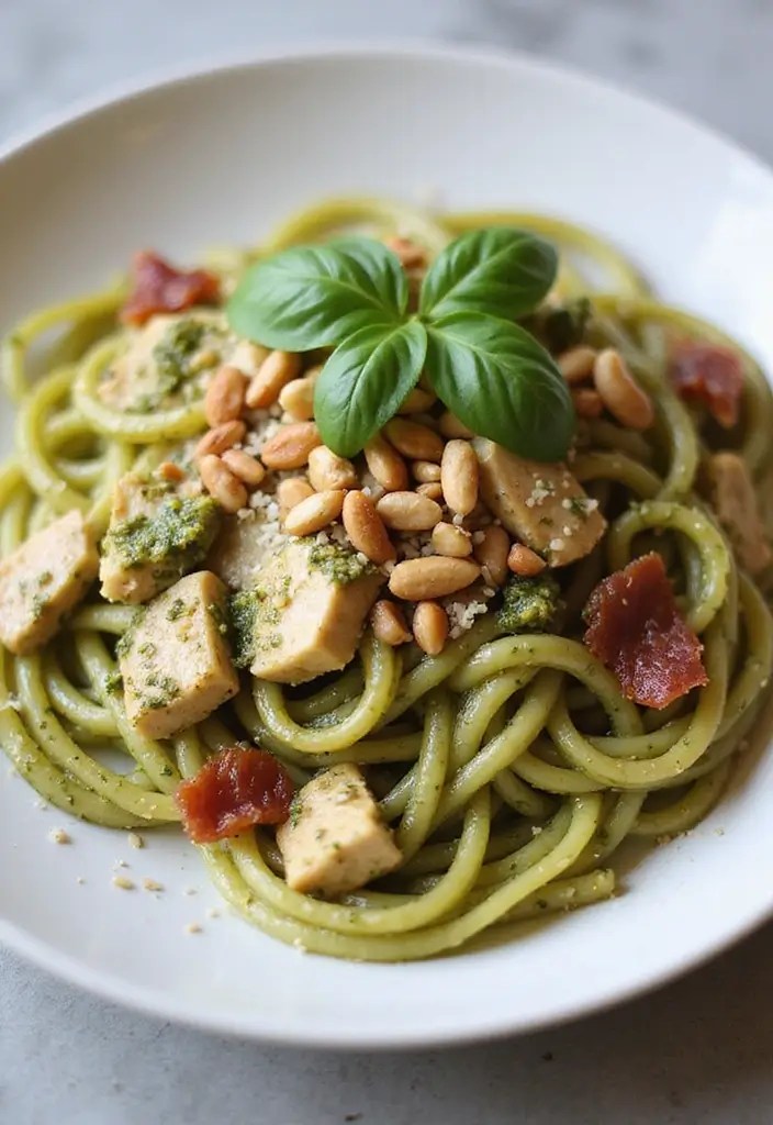 27 Chicken Bacon Carbonara Pasta Recipes That Taste Divine - 5. Pesto Chicken Bacon Carbonara