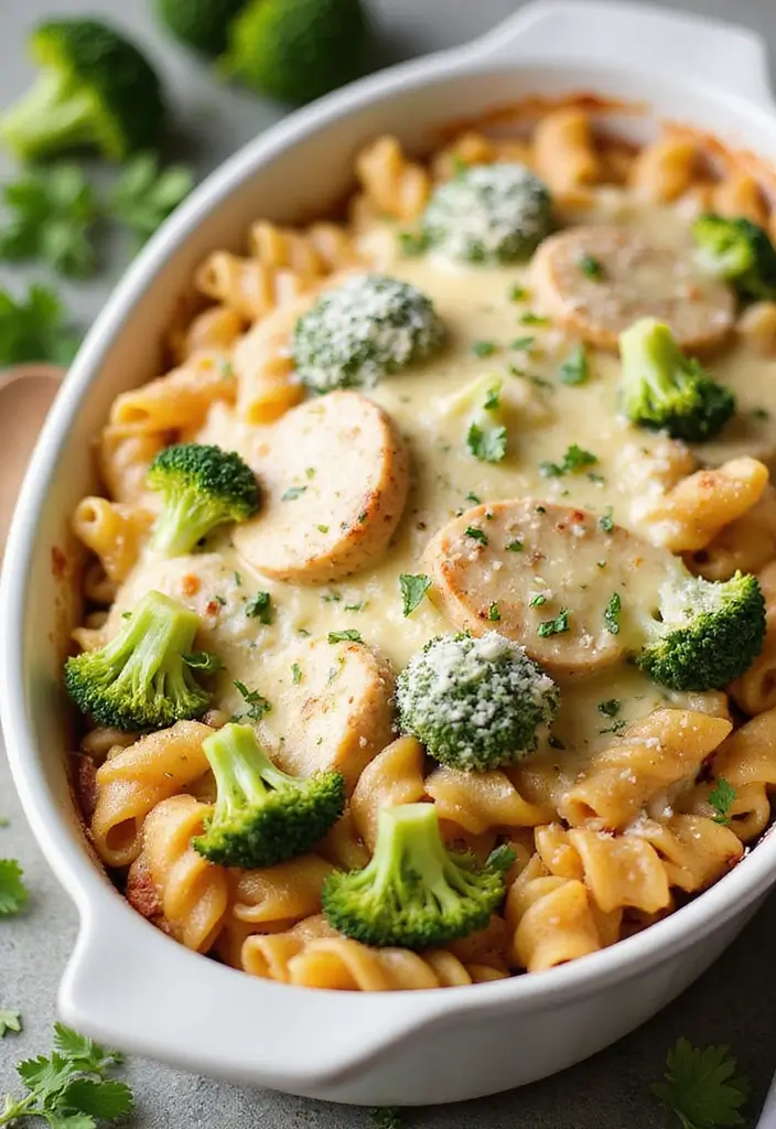 27 Chicken Garlic Parmesan Pasta Recipes That Are Cheesy Heaven - 10. Chicken Garlic Parmesan Pasta Bake with Broccoli