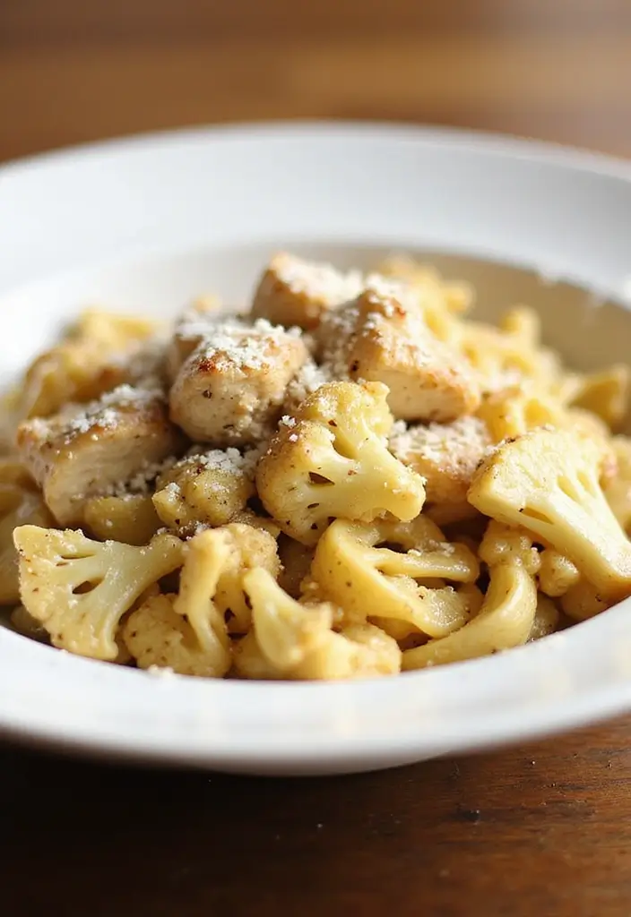 27 Chicken Garlic Parmesan Pasta Recipes That Are Cheesy Heaven - 14. Chicken Garlic Parmesan Pasta with Cauliflower