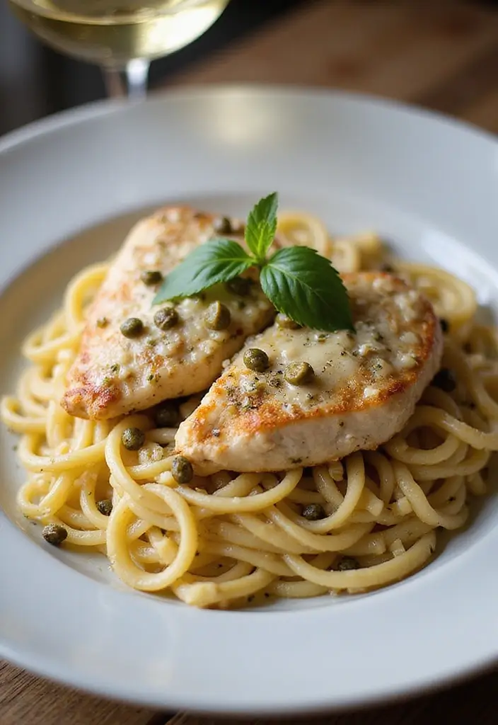 27 Chicken Garlic Parmesan Pasta Recipes That Are Cheesy Heaven - 26. Chicken Garlic Parmesan Pasta with Capers