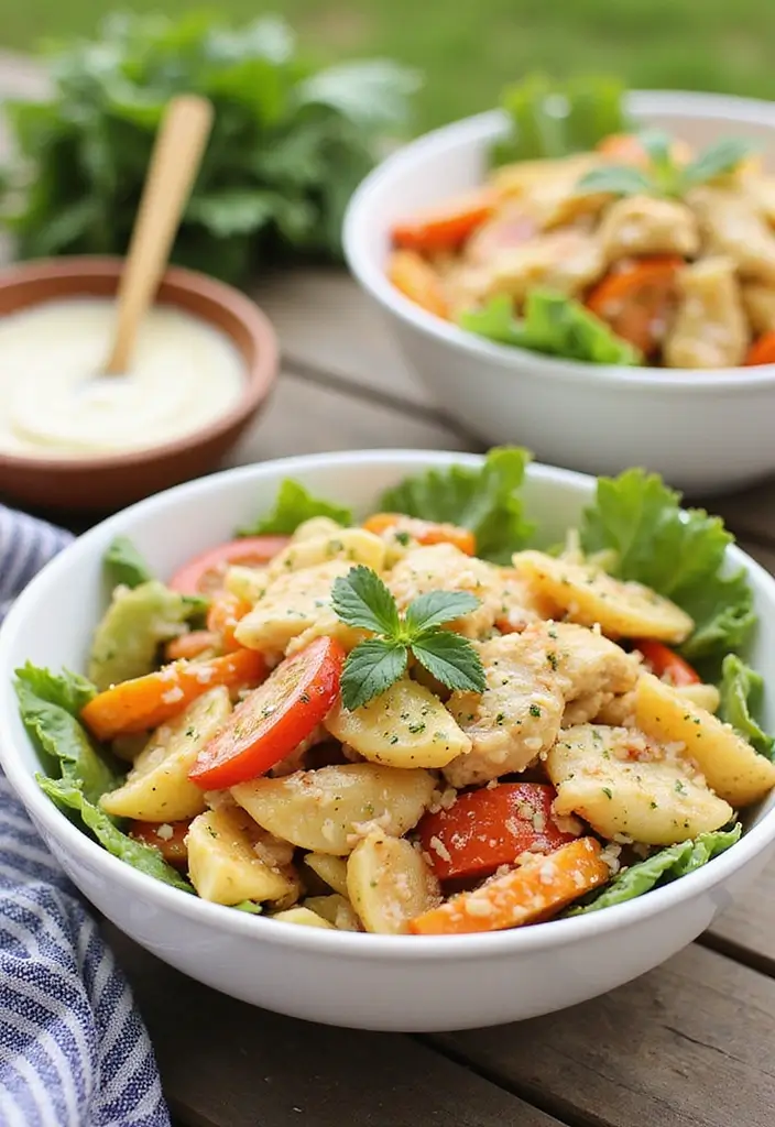 27 Chicken Garlic Parmesan Pasta Recipes That Are Cheesy Heaven - 5. Garlic Parmesan Chicken Pasta Salad