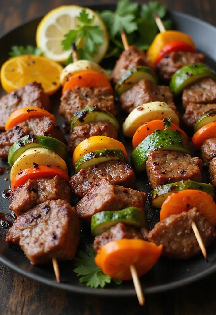 27 Chicken and Steak Recipes That Satisfy Any Craving - 14. Steak and Vegetable Skewers