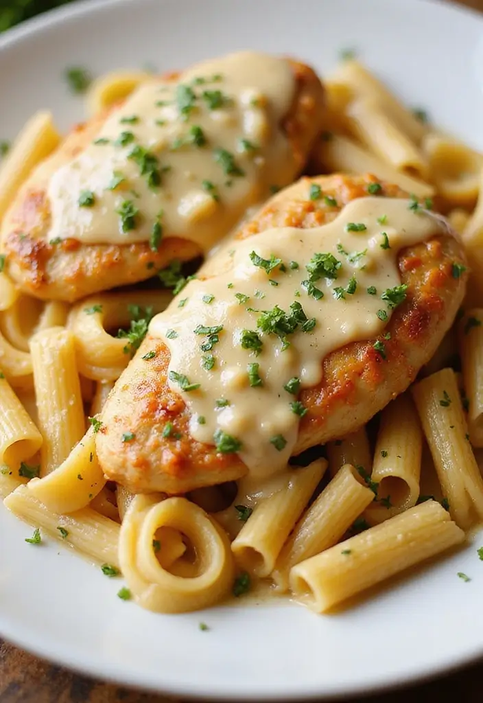 27 Chicken and Steak Recipes That Satisfy Any Craving - 2. Creamy Garlic Parmesan Chicken