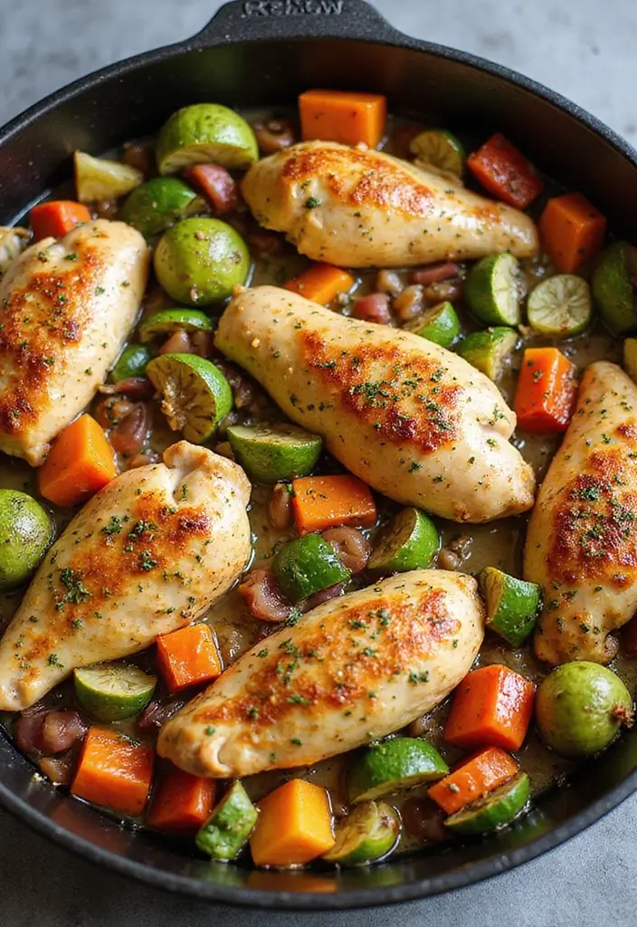 27 Chicken and Steak Recipes That Satisfy Any Craving - 20. One-Pan Chicken and Veggies