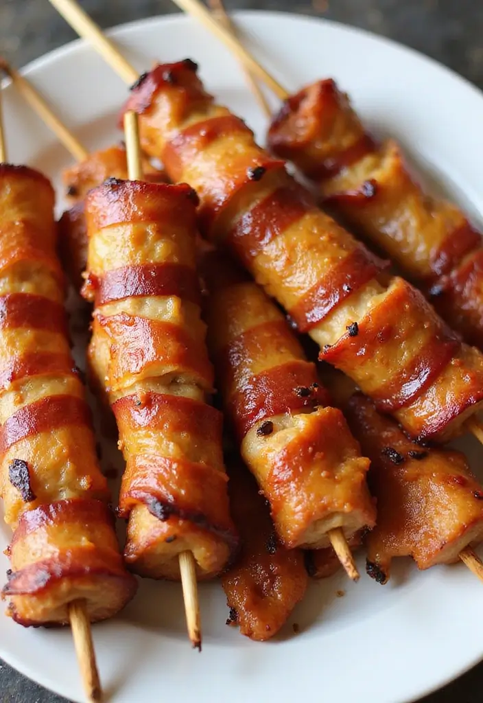 27 General Tso Chicken Crockpot Recipes That Are Sweet & Spicy - 17. Bacon-wrapped General Tso Chicken