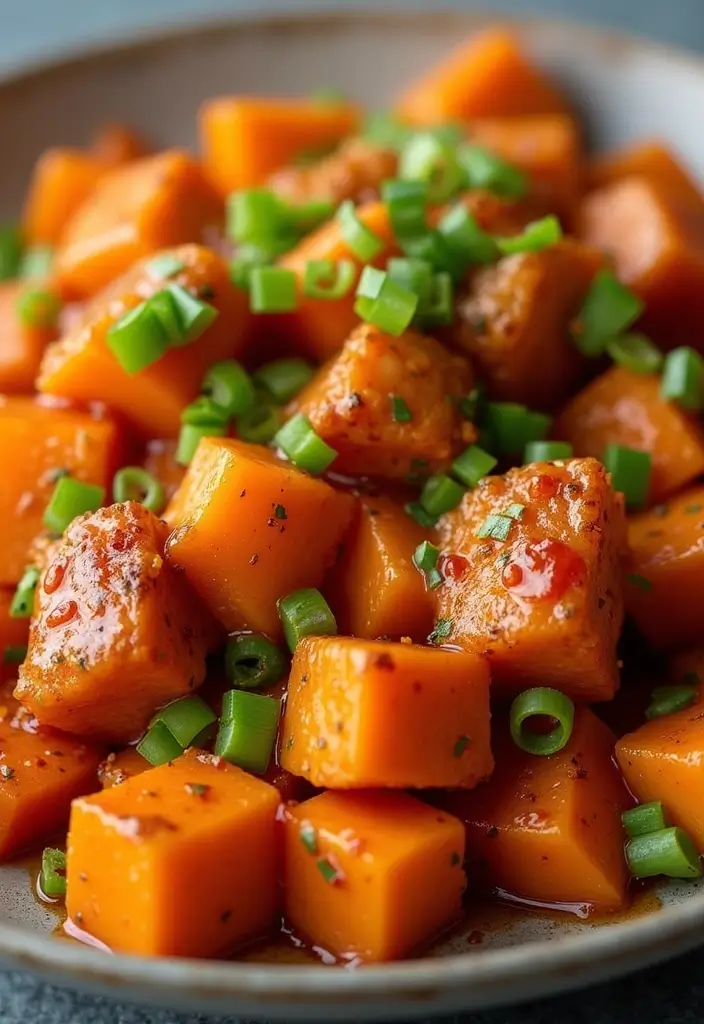 27 General Tso Chicken Crockpot Recipes That Are Sweet & Spicy - 19. Sweet Potato General Tso Chicken