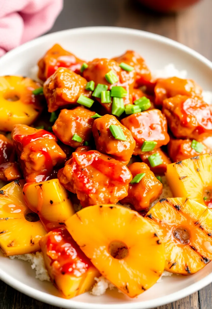 27 General Tso Chicken Crockpot Recipes That Are Sweet & Spicy - 22. General Tso Chicken with Grilled Pineapple