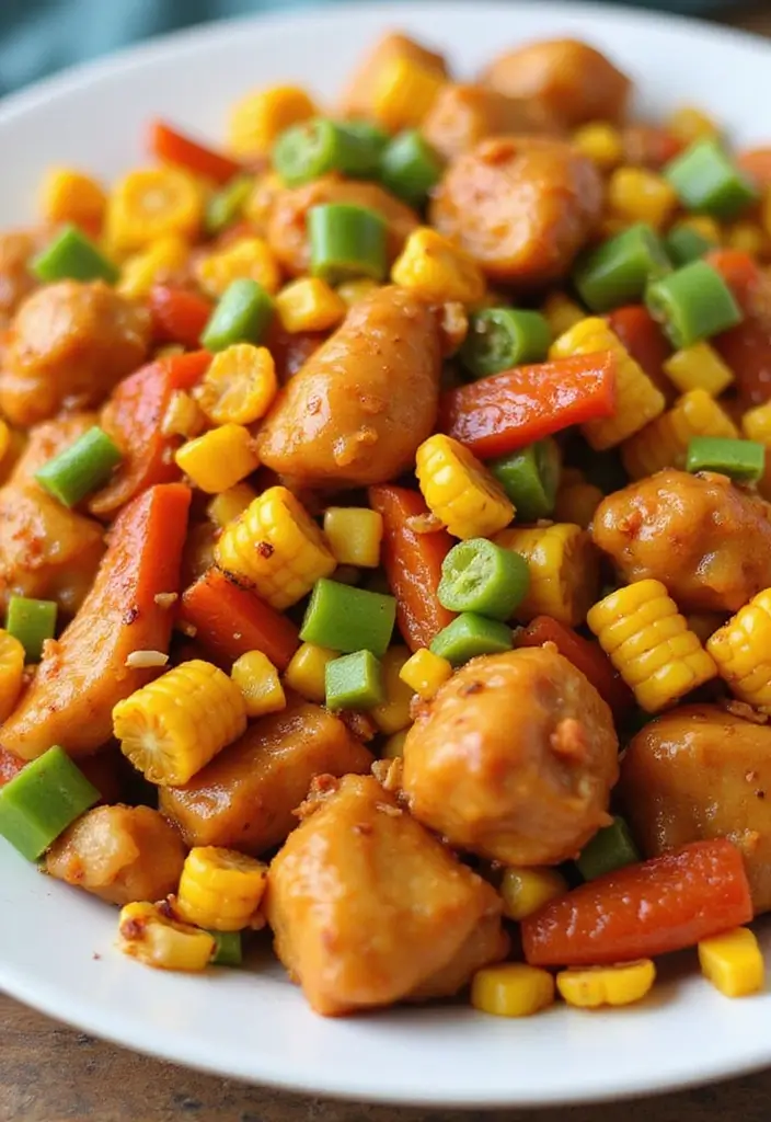 27 General Tso Chicken Crockpot Recipes That Are Sweet & Spicy - 24. General Tso Chicken with Roasted Corn