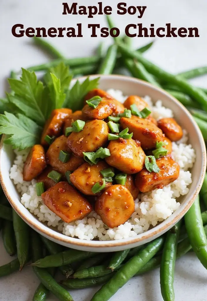 27 General Tso Chicken Crockpot Recipes That Are Sweet & Spicy - 7. Maple Soy General Tso Chicken