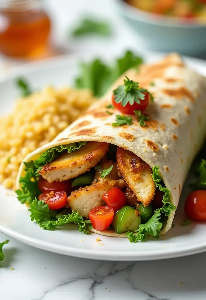27 Honey Mustard Chicken Wrap Recipes That Are Quick & Protein-Packed 12 27 Honey Mustard Chicken Wrap Recipes That Are Quick & Protein-Packed - 11. Honey Mustard Chicken and Quinoa Wrap
