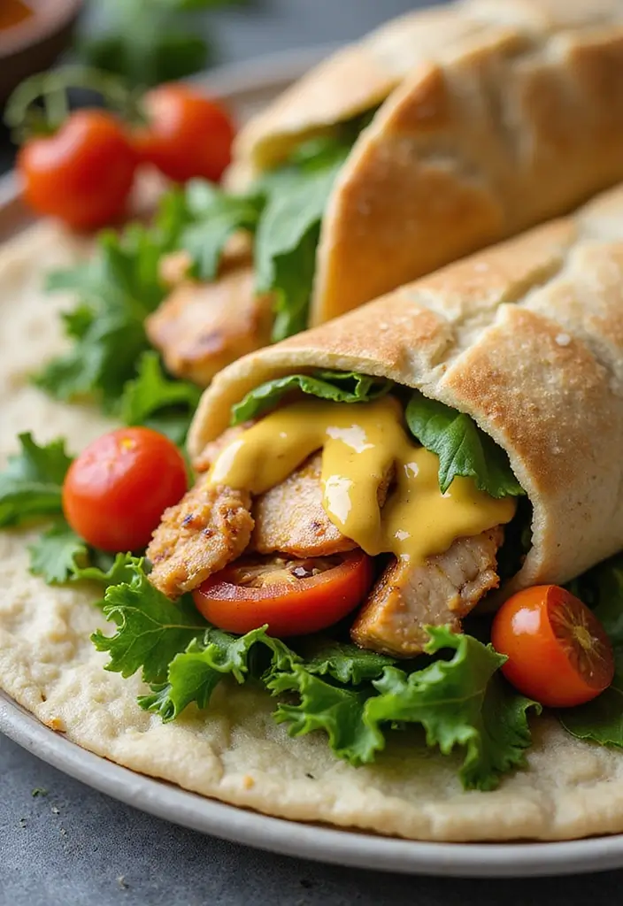 27 Honey Mustard Chicken Wrap Recipes That Are Quick & Protein-Packed 28 27 Honey Mustard Chicken Wrap Recipes That Are Quick & Protein-Packed - 27. Honey Mustard Chicken and Arugula Wrap