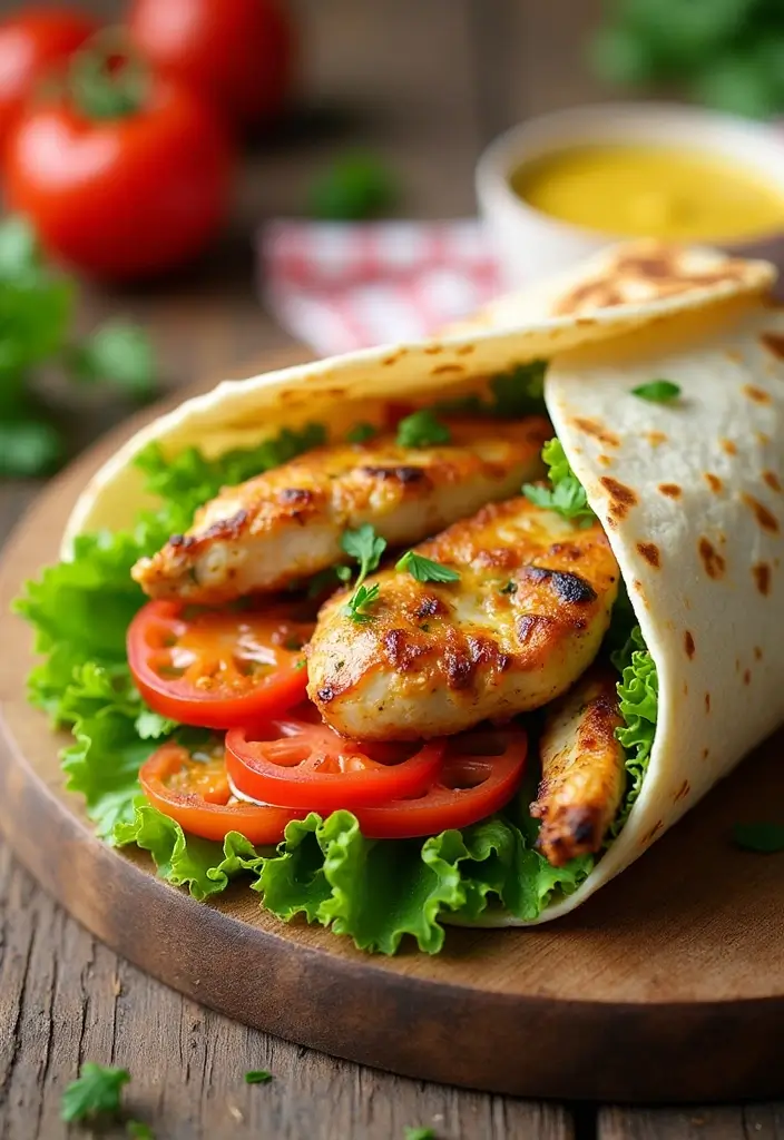 27 Honey Mustard Chicken Wrap Recipes That Are Quick & Protein-Packed 4 27 Honey Mustard Chicken Wrap Recipes That Are Quick & Protein-Packed - 3. Honey Mustard Chicken & Veggie Wrap