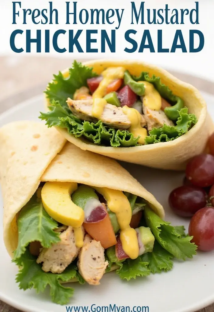 27 Honey Mustard Chicken Wrap Recipes That Are Quick & Protein-Packed 9 27 Honey Mustard Chicken Wrap Recipes That Are Quick & Protein-Packed - 8. Honey Mustard Chicken Salad Wrap