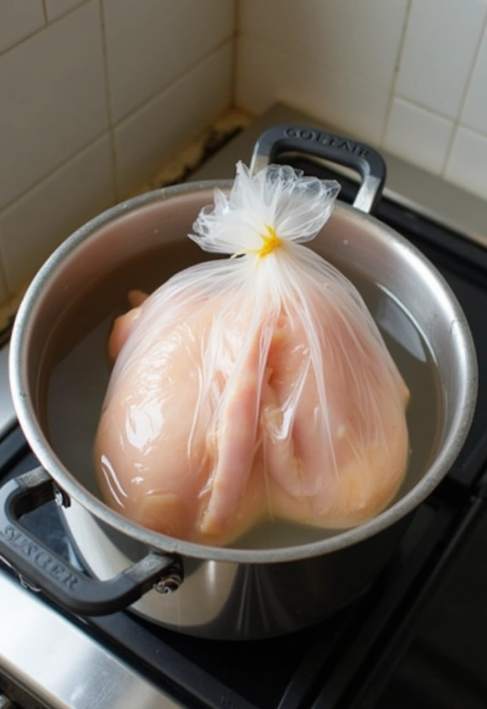27 How to Defrost Chicken Quickly Without Losing Quality 5 27 How to Defrost Chicken Quickly Without Losing Quality - 4. Using a Cooking Pot of Hot Water