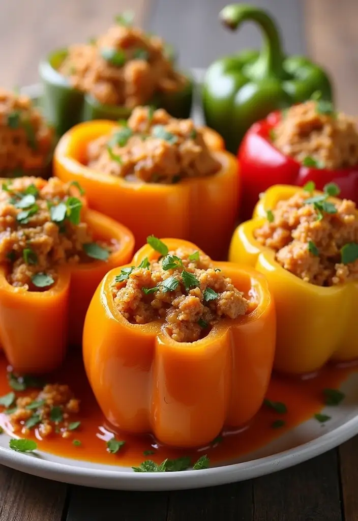 27 Orange Chicken Recipe Healthy Versions That Feel Fresh & Light - 18. Orange Chicken Stuffed Peppers