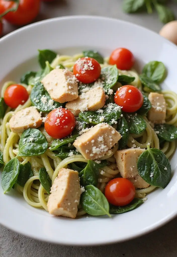 27 Recipes with Rotisserie Chicken That Reinvent Leftovers - 10. Chicken and Spinach Pasta