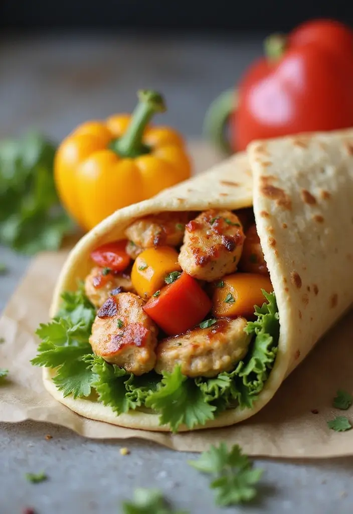 27 Rotisserie Chicken Wrap Recipes That Are Portable & Yummy 16 27 Rotisserie Chicken Wrap Recipes That Are Portable & Yummy - 15. Spicy Hummus Chicken Wrap