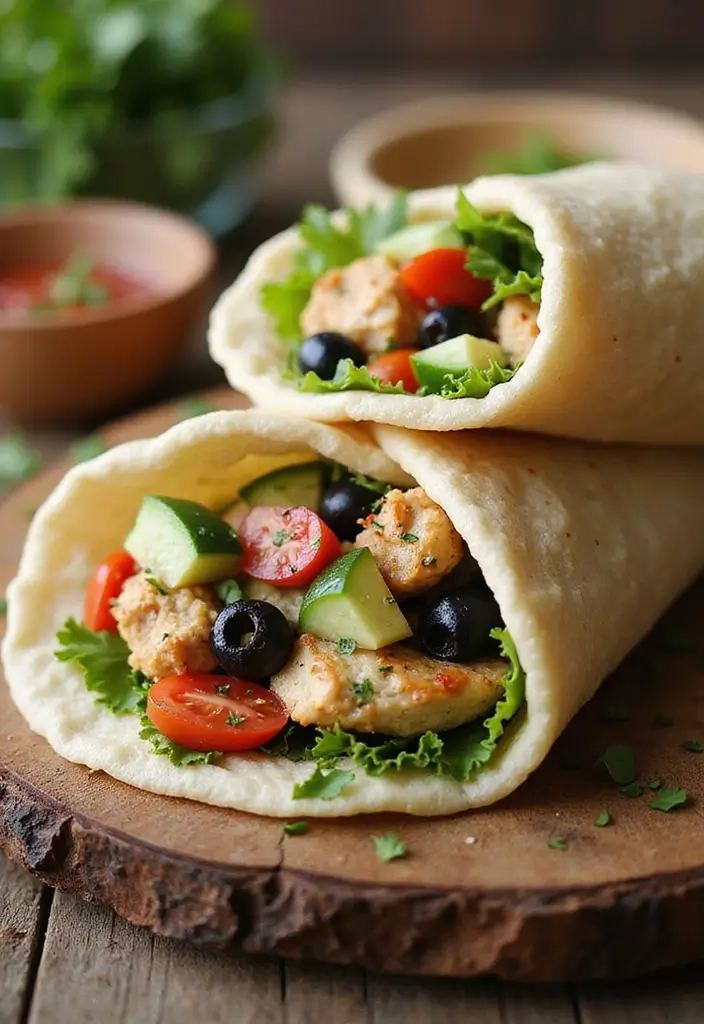 27 Rotisserie Chicken Wrap Recipes That Are Portable & Yummy 4 27 Rotisserie Chicken Wrap Recipes That Are Portable & Yummy - 3. Greek Chicken Wrap