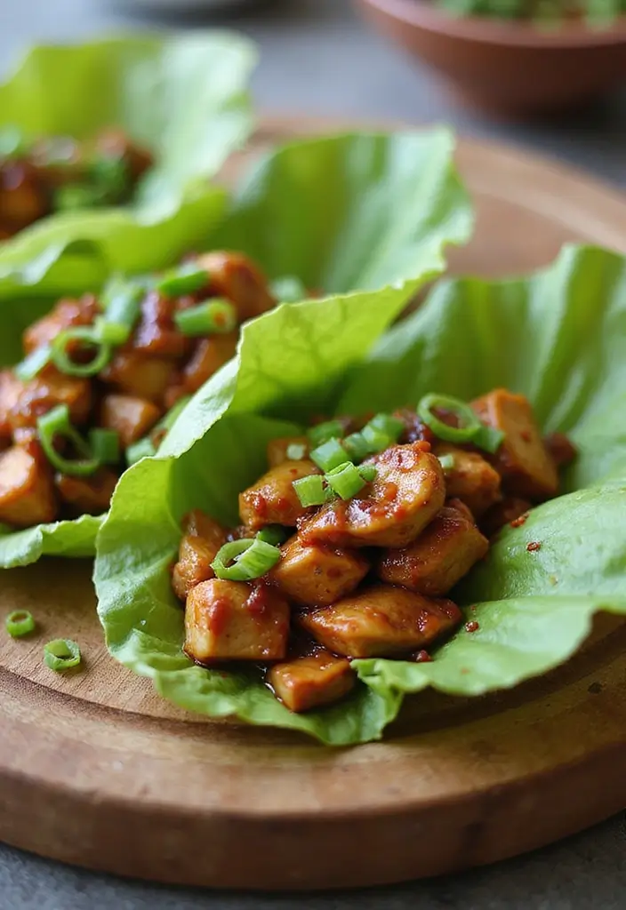 27 Thai Chicken Lettuce Wraps Recipes That Are Crunchy & Clean - 10. Thai Chicken Lettuce Wraps with Hoisin Sauce