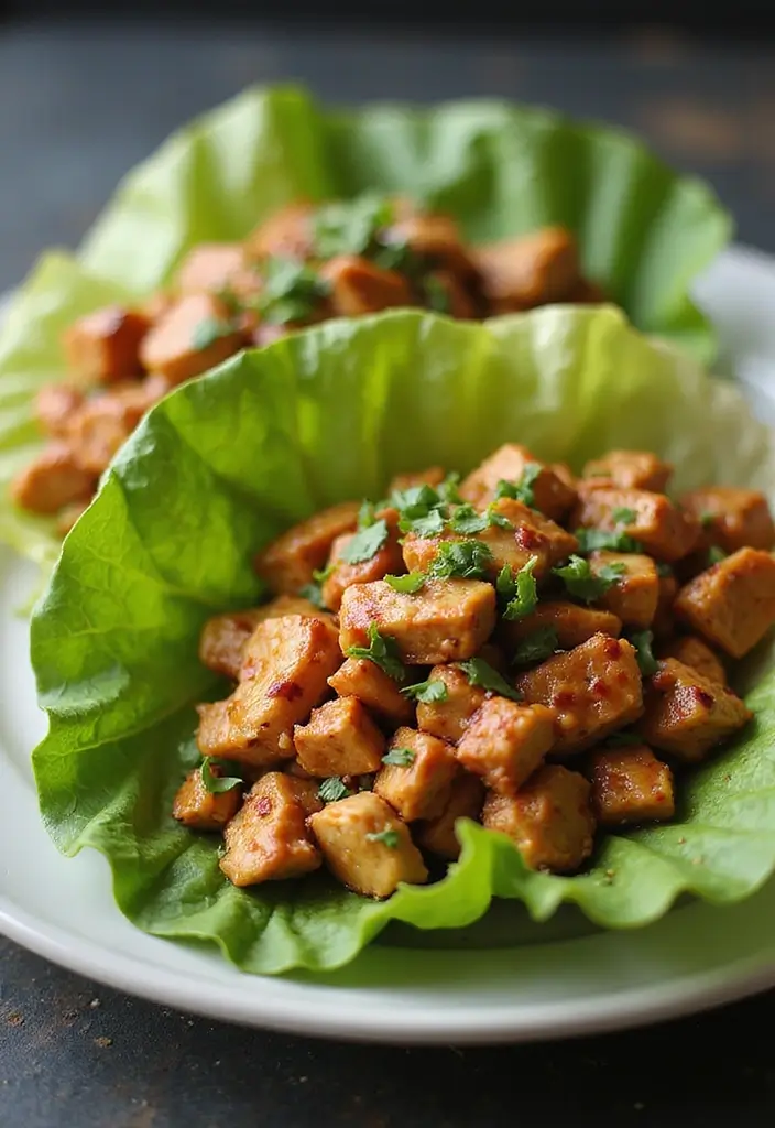 27 Thai Chicken Lettuce Wraps Recipes That Are Crunchy & Clean - 14. Thai Chicken Lettuce Wraps with Garlic Soy Sauce