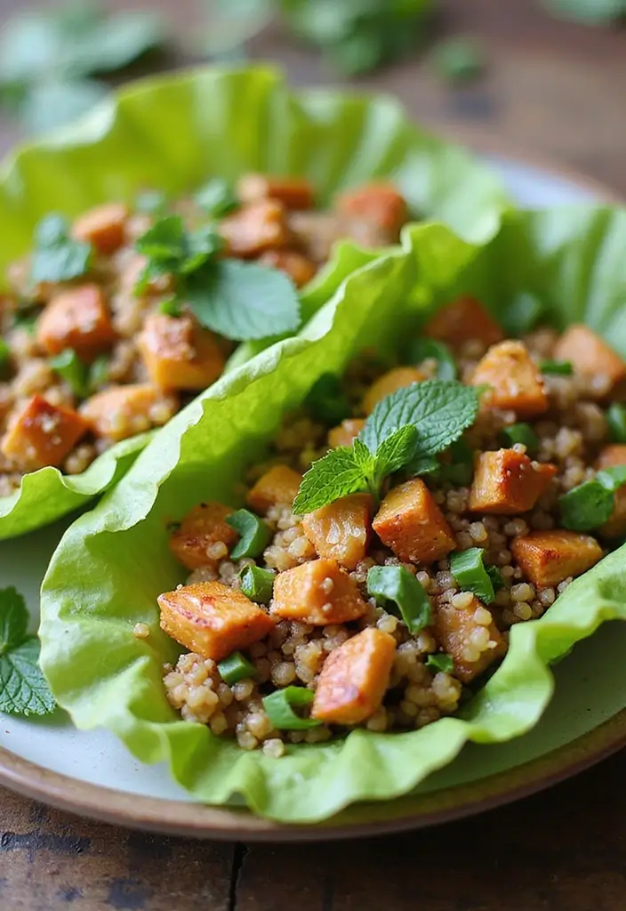 27 Thai Chicken Lettuce Wraps Recipes That Are Crunchy & Clean - 20. Thai Chicken Lettuce Wraps with Quinoa