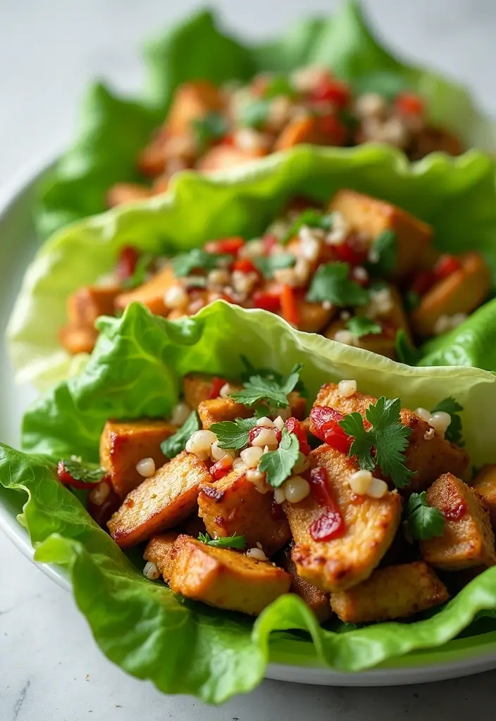 27 Thai Chicken Lettuce Wraps Recipes That Are Crunchy & Clean - 26. Thai Chicken Lettuce Wraps with Roasted Garlic