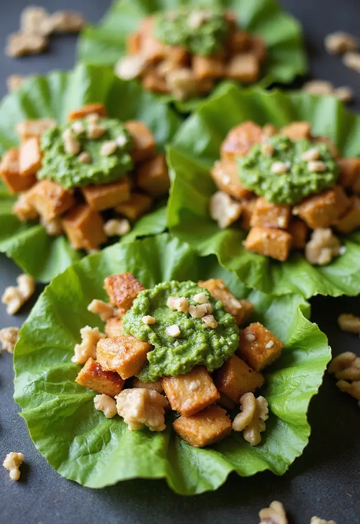 27 Thai Chicken Lettuce Wraps Recipes That Are Crunchy & Clean - 27. Thai Chicken Lettuce Wraps with Cilantro Pesto