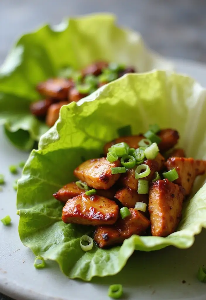 27 Thai Chicken Lettuce Wraps Recipes That Are Crunchy & Clean - 3. BBQ Thai Chicken Lettuce Wraps