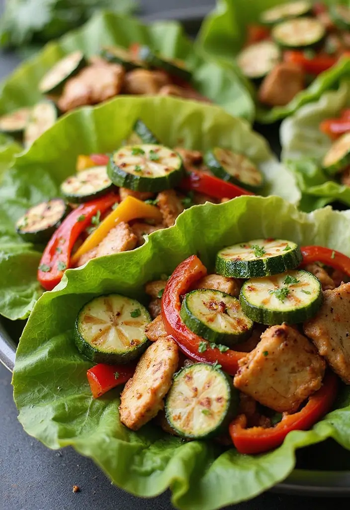 27 Thai Chicken Lettuce Wraps Recipes That Are Crunchy & Clean - 9. Thai Chicken Lettuce Wraps with Grilled Vegetables