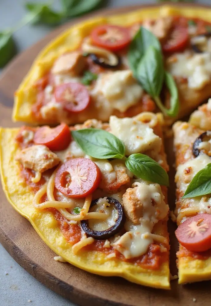 27 Tuscan Chicken Spaghetti Squash Recipes That Are Low-Carb & Delicious - 14. Tuscan Chicken Spaghetti Squash Pizza