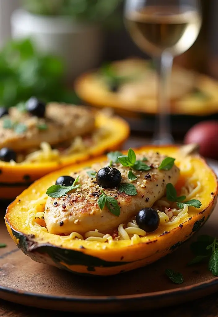 27 Tuscan Chicken Spaghetti Squash Recipes That Are Low-Carb & Delicious - 21. Mediterranean Tuscan Chicken Spaghetti Squash