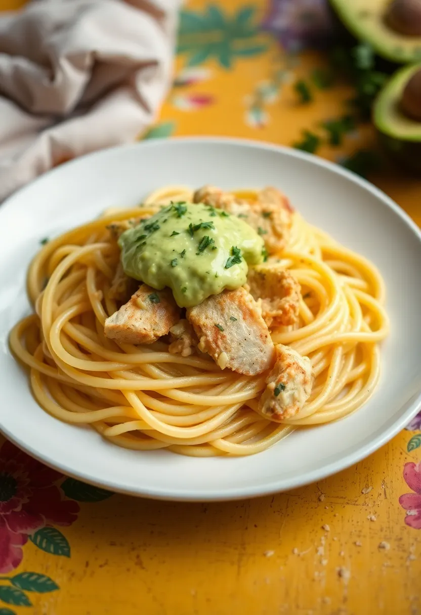 27 Tuscan Chicken Spaghetti Squash Recipes That Are Low-Carb & Delicious - 22. Tuscan Chicken Spaghetti Squash with Avocado Cream