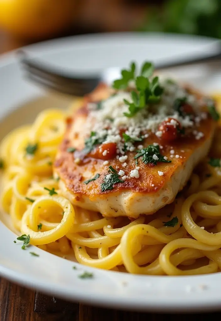 27 Tuscan Chicken Spaghetti Squash Recipes That Are Low-Carb & Delicious - 26. Tuscan Chicken Spaghetti Squash with Garlic Parmesan Sauce