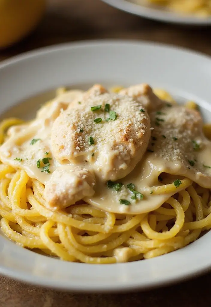 27 Tuscan Chicken Spaghetti Squash Recipes That Are Low-Carb & Delicious - 4. Spaghetti Squash Tuscan Chicken Alfredo