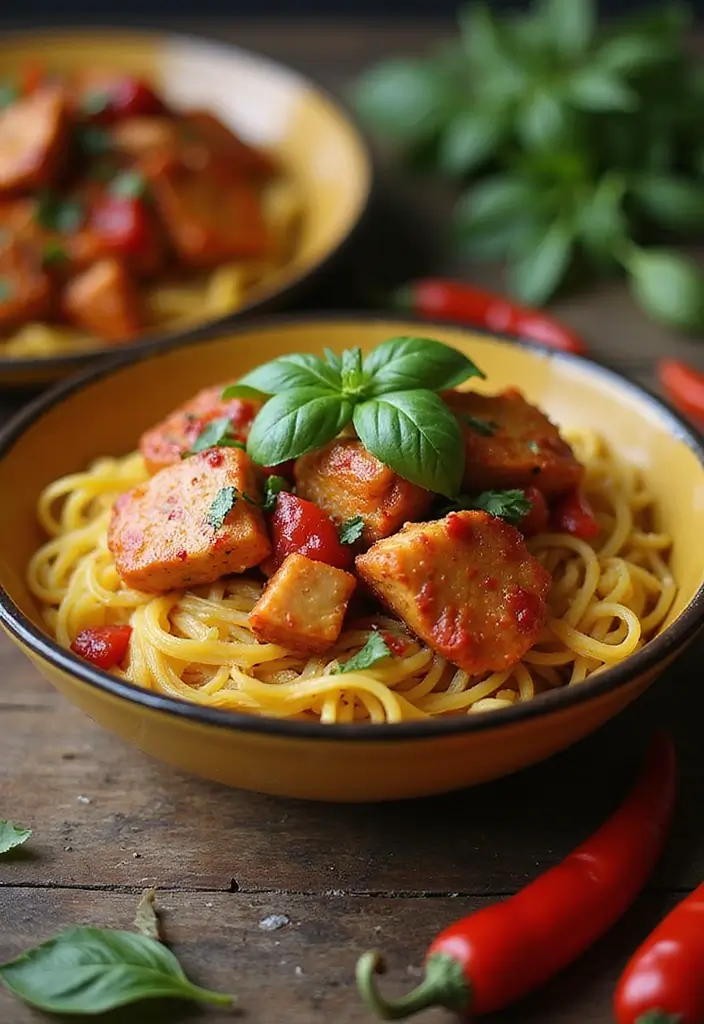 27 Tuscan Chicken Spaghetti Squash Recipes That Are Low-Carb & Delicious - 9. Spicy Tuscan Chicken Spaghetti Squash