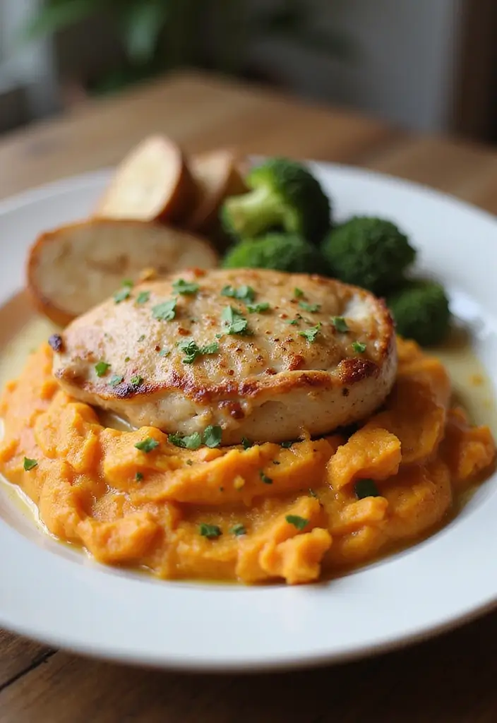 27 Ways to Cook Chicken Breast Perfectly Every Single Time 28 27 Ways to Cook Chicken Breast Perfectly Every Single Time - 27. Chicken Breast with Sweet Potato Mash for Comfort