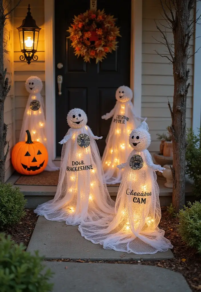 28 Chicken Wire Ghosts DIY Projects That Are Spooky & Fun 17 28 Chicken Wire Ghosts DIY Projects That Are Spooky & Fun - 16. Ghosts with Personalized Messages